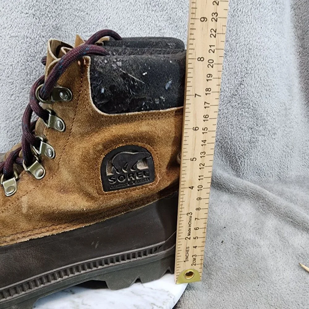 Sorel Shoes Mens Size 10 Brown Leather Lace Up Boots *Read*